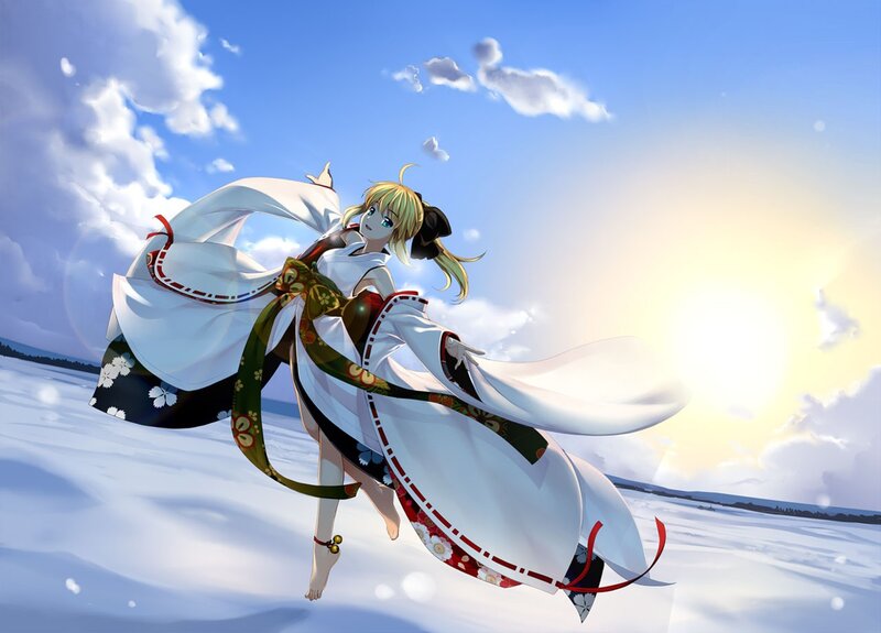 anime girl in winter landscape