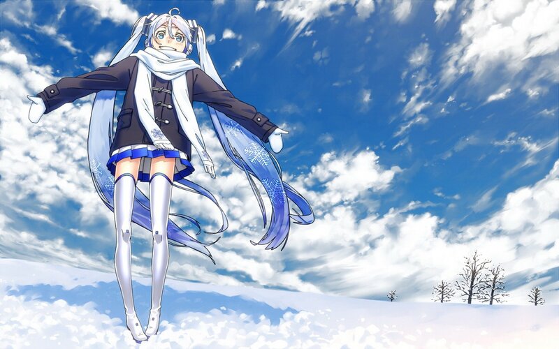 anime girl in winter landscape
