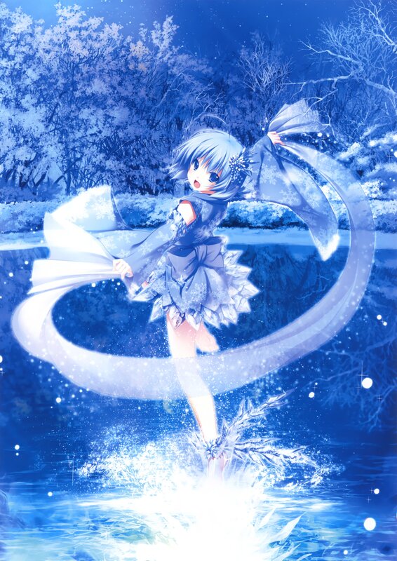 anime girl in winter magic