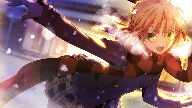 Anime Girl in Winter — Orange, Dynamic