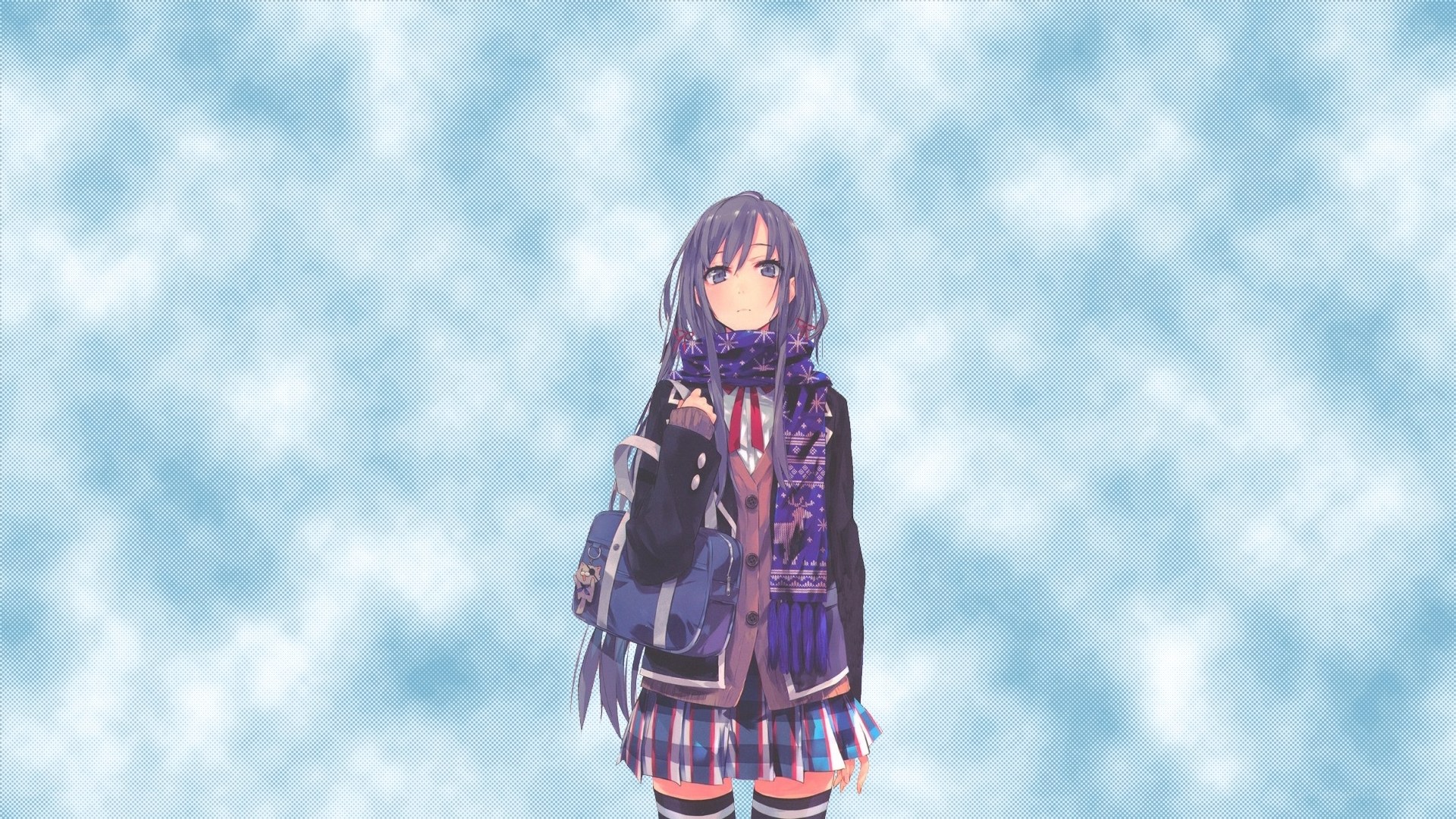 anime girl in winter outfit