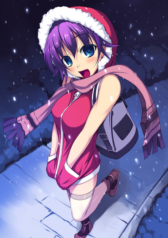 Anime girl in winter outfit