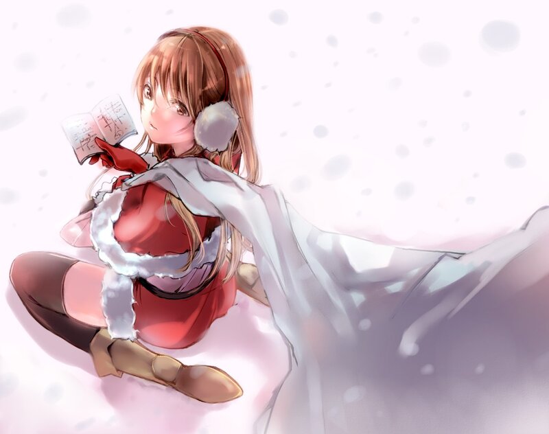 Anime girl in winter outfit