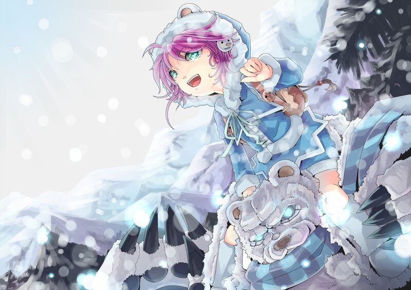 anime girl in winter outfit