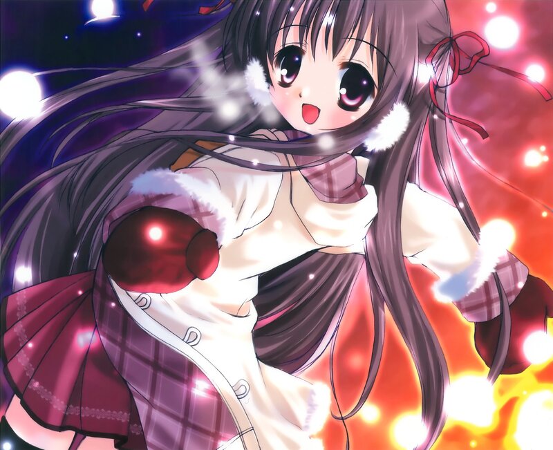 anime girl in winter outfit
