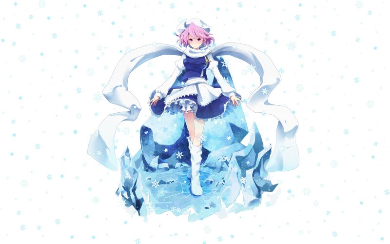 Anime Girl in Winter Outfit — Blue, Calm