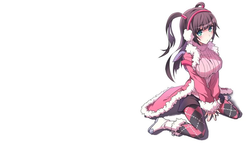 Anime Girl in Winter Outfit — Pink, Calm