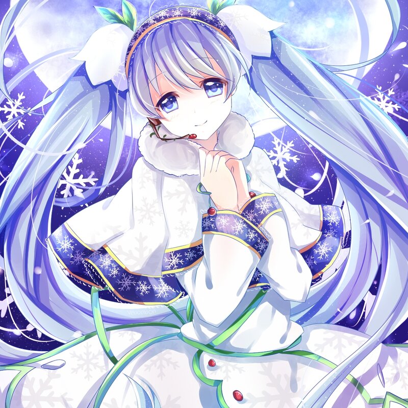Anime Girl in Winter Outfit — White, Calm, Digital Art