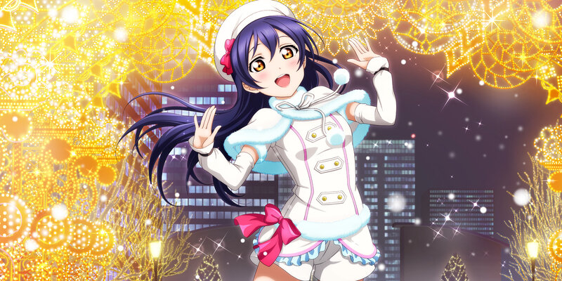 Anime Girl in Winter Outfit — White, Festive, Night
