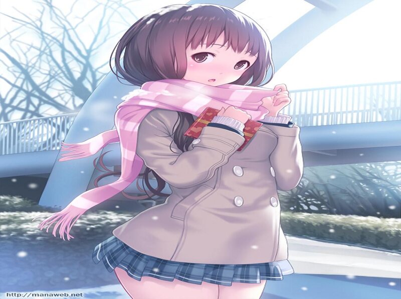 Anime Girl in Winter — Pink, Cold