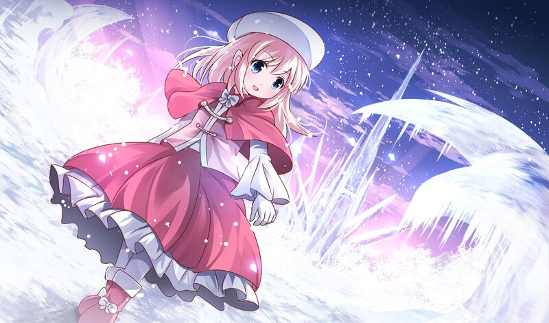 Anime Girl in Winter — Pink, Dramatic