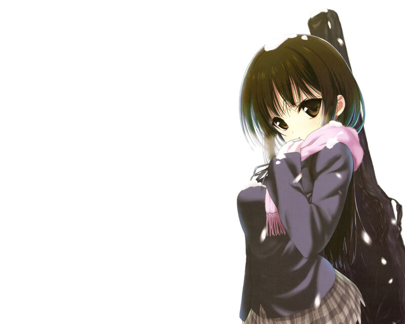 Anime Girl in Winter — Purple, Calm
