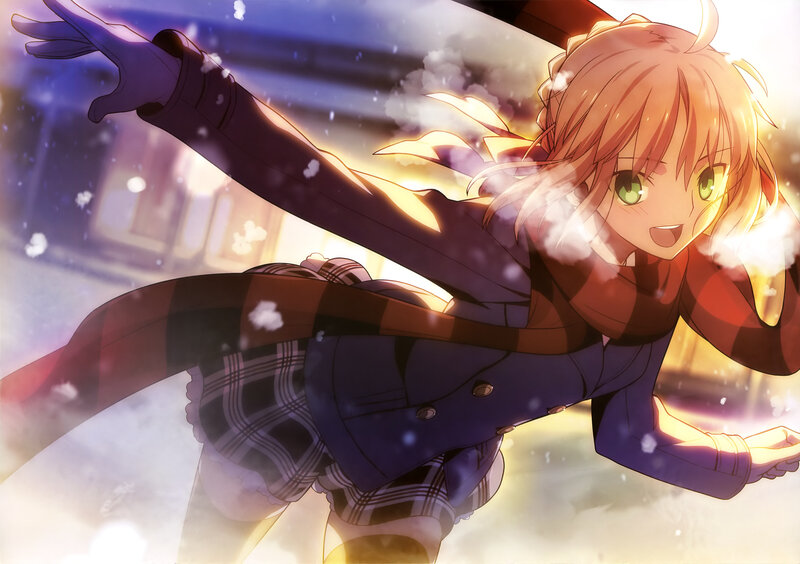 Anime Girl in Winter — Purple, Dynamic