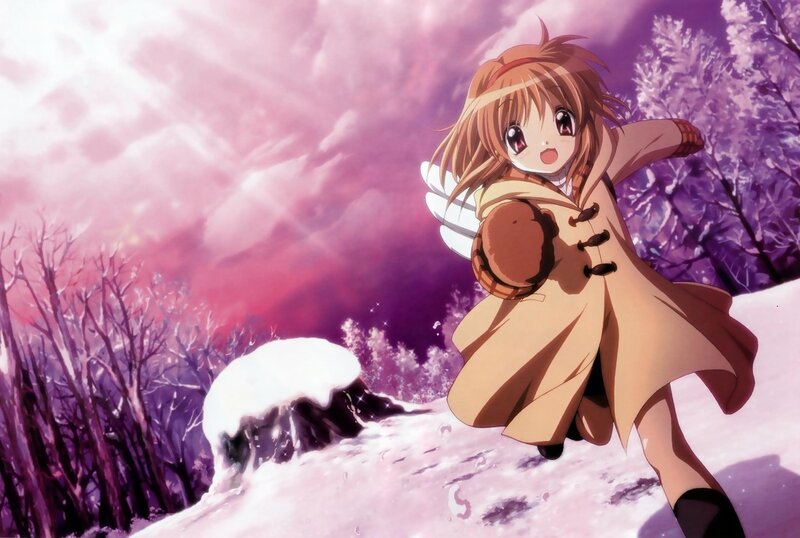 Anime Girl in Winter — Purple