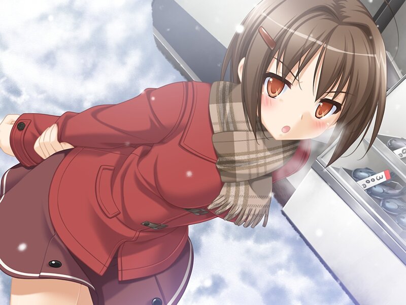 Anime Girl in Winter — Red, Cold