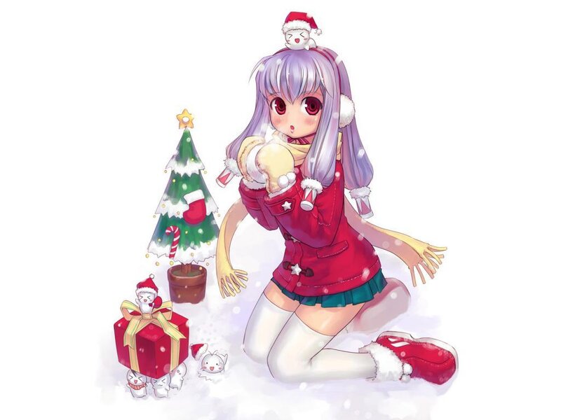 Anime Girl in Winter — Red
