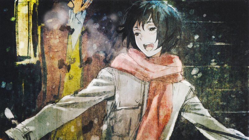 anime girl in winter scarf