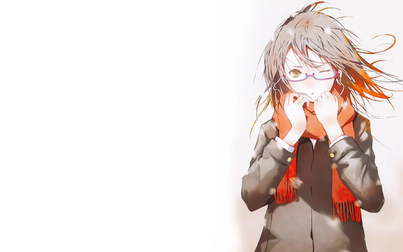 anime girl in winter scarf