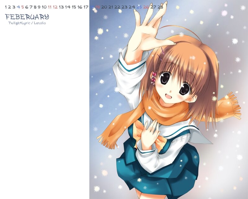 anime girl in winter scarf