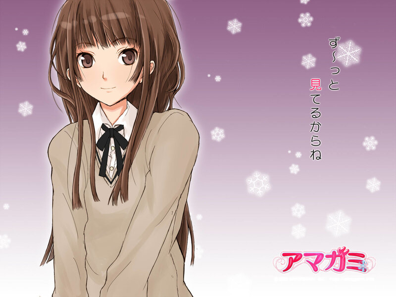 Anime girl in winter scene