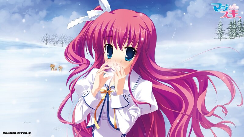 anime girl in winter scene