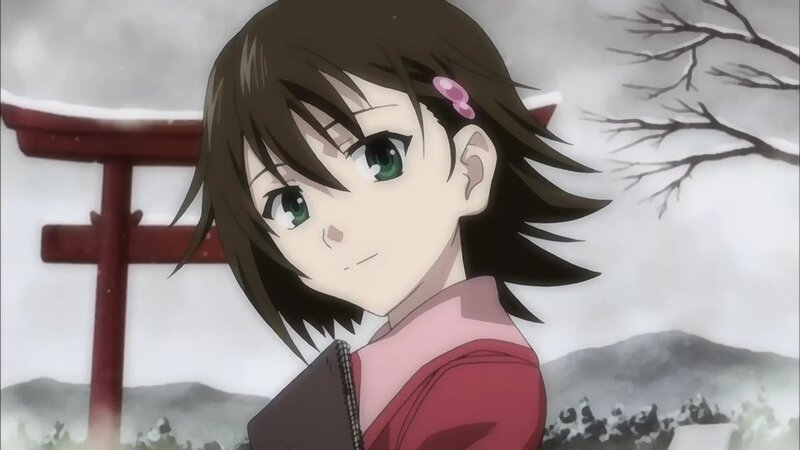 anime girl in winter scene
