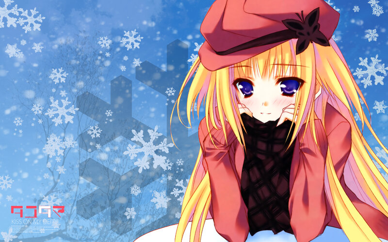 Anime girl in winter scene