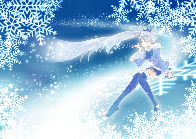 anime girl in winter scene