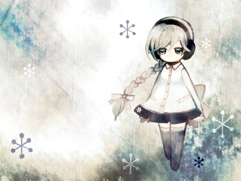 anime girl in winter scene