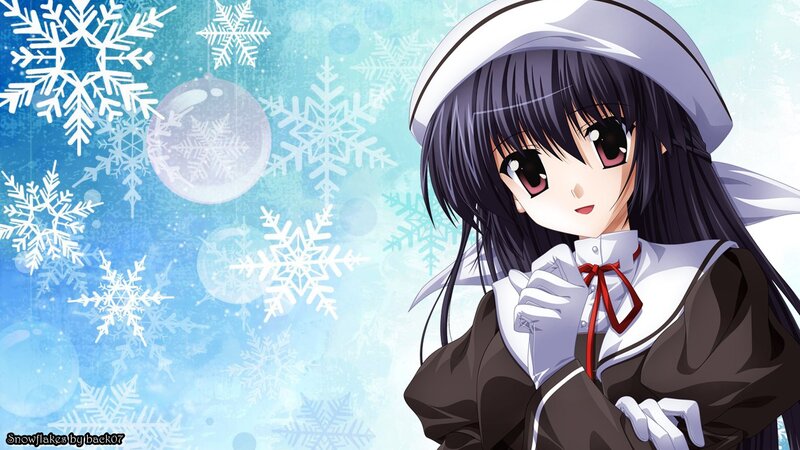anime girl in winter scene