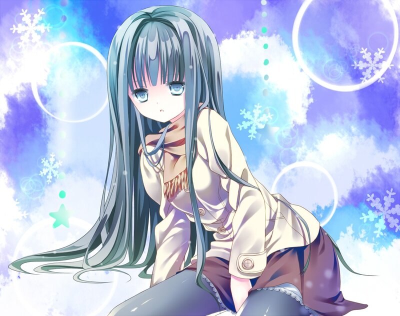 anime girl in winter scene
