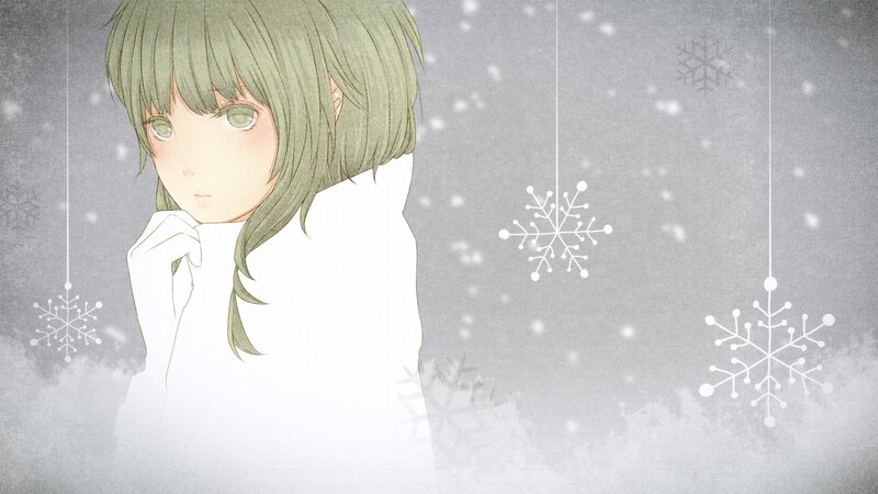 anime girl in winter scene