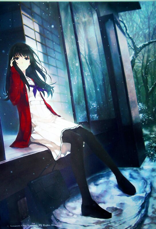 anime girl in winter scene