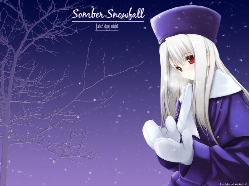 Anime girl in winter scene