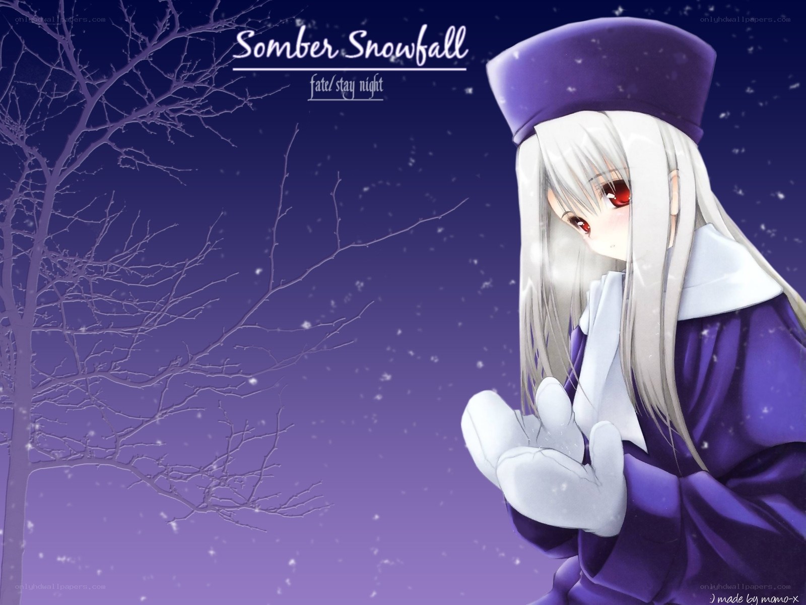 Anime girl in winter scene