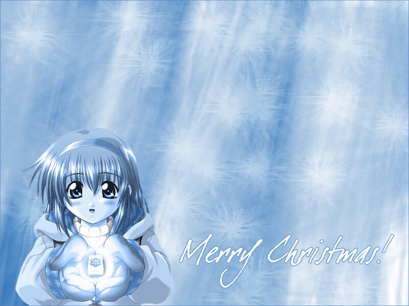 Anime girl in winter scene