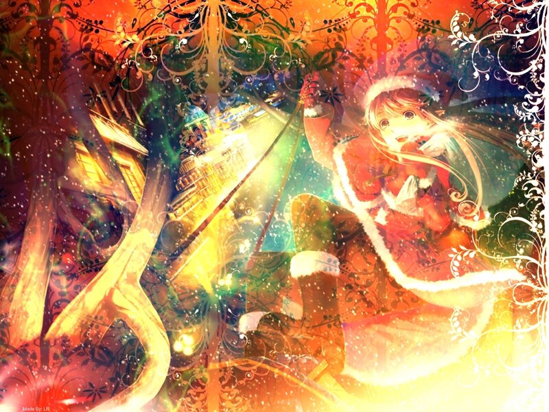 Anime girl in winter scene