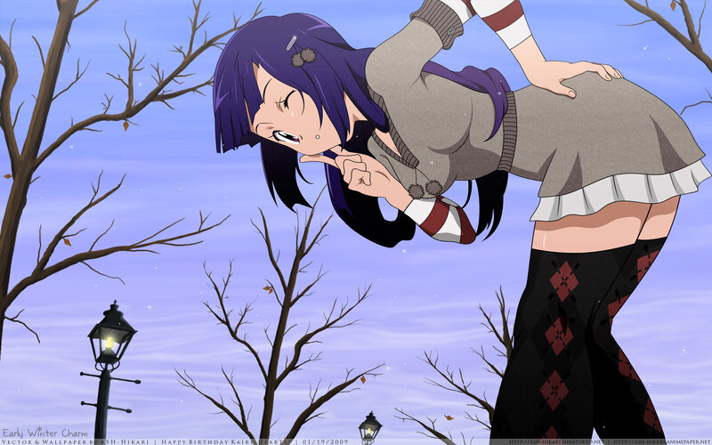anime girl in winter scene