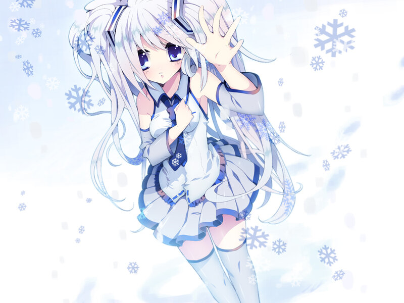 anime girl in winter scene