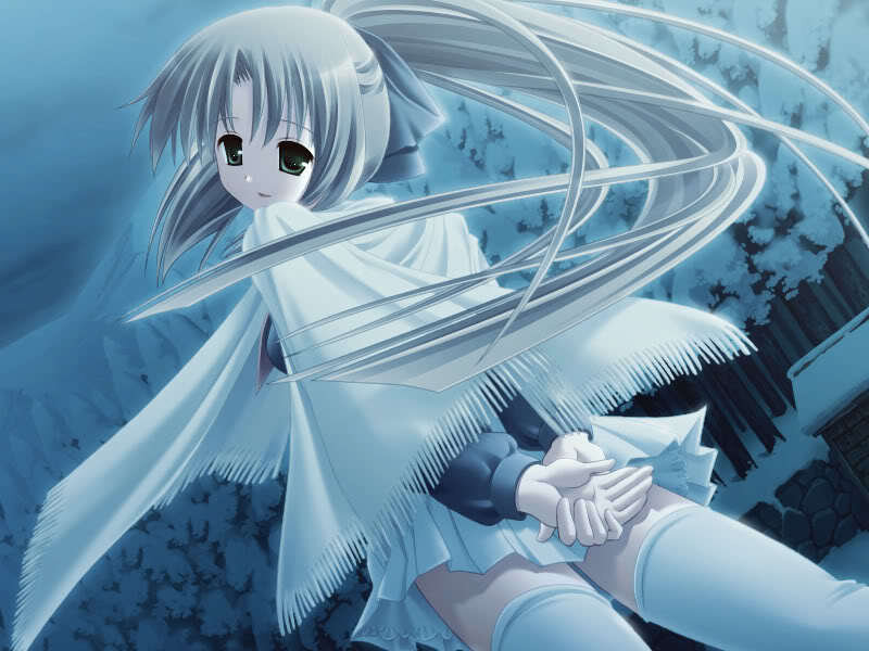 anime girl in winter scene