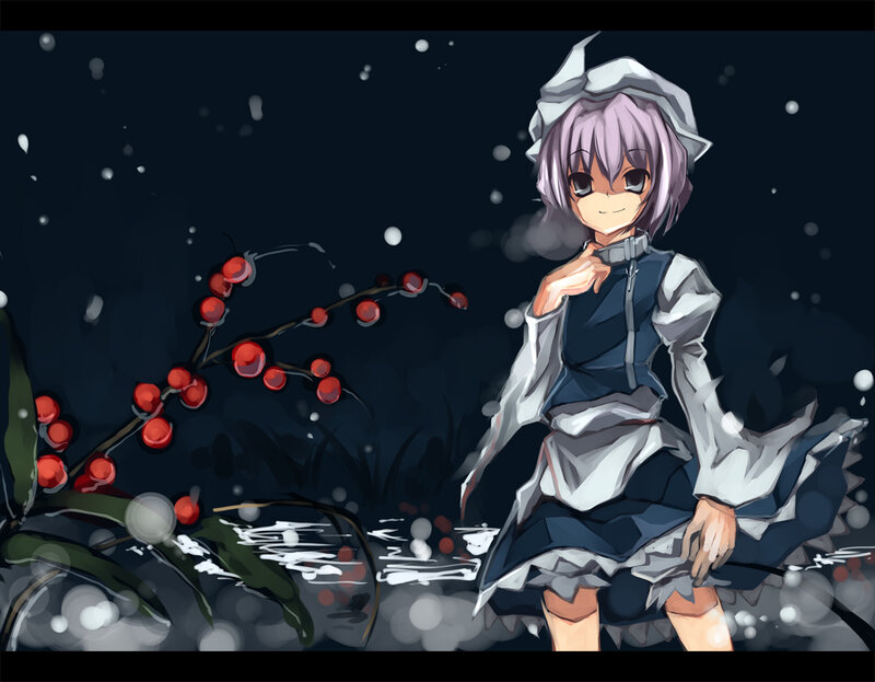 anime girl in winter scene