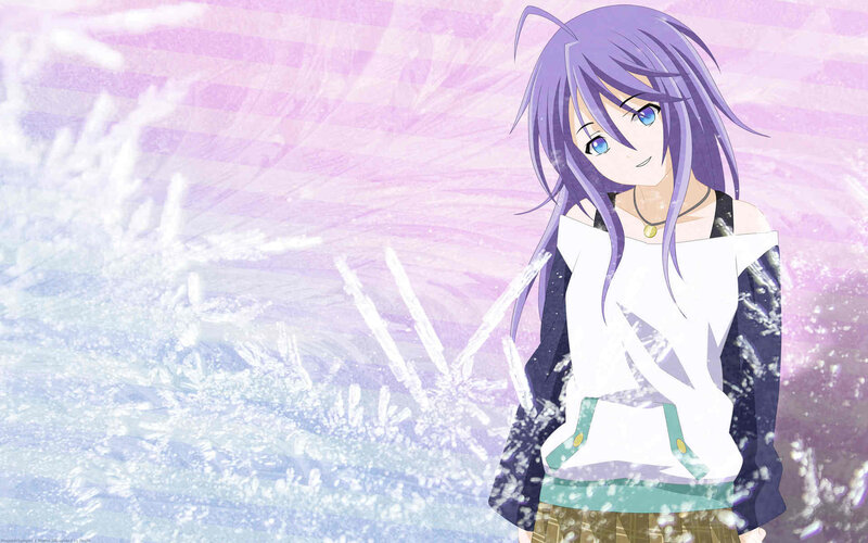 anime girl in winter scene