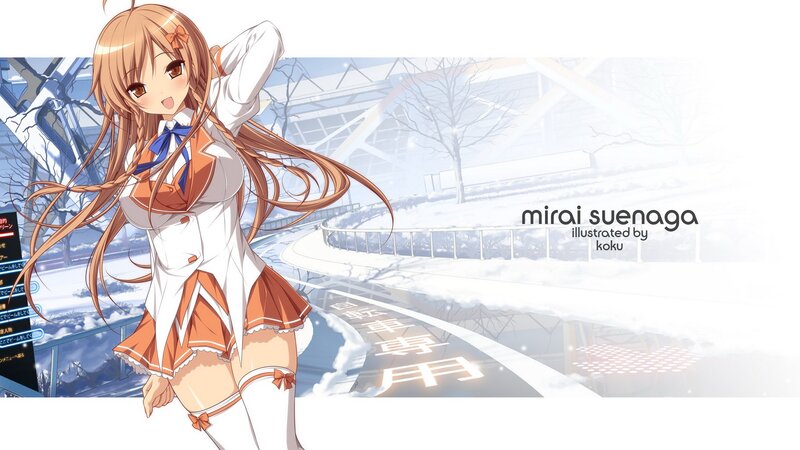 Anime girl in winter school uniform