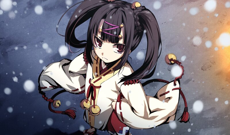 anime girl in winter snow