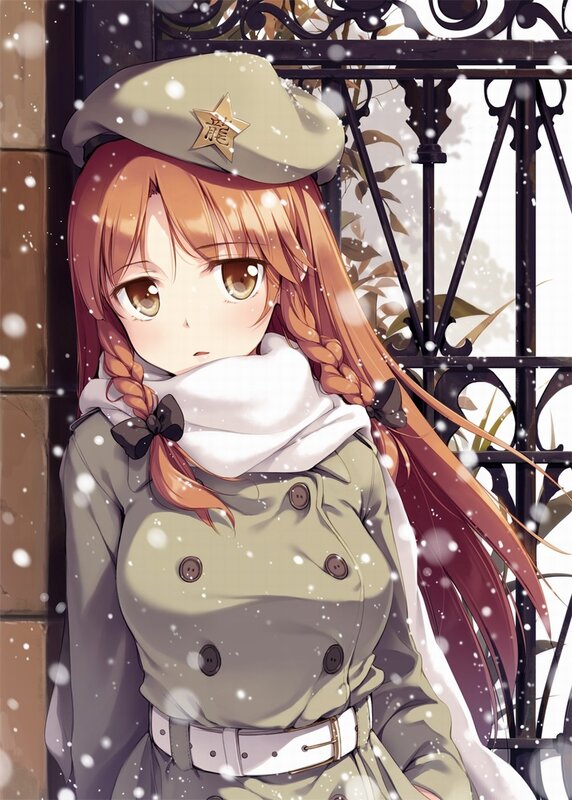 Anime girl in winter uniform