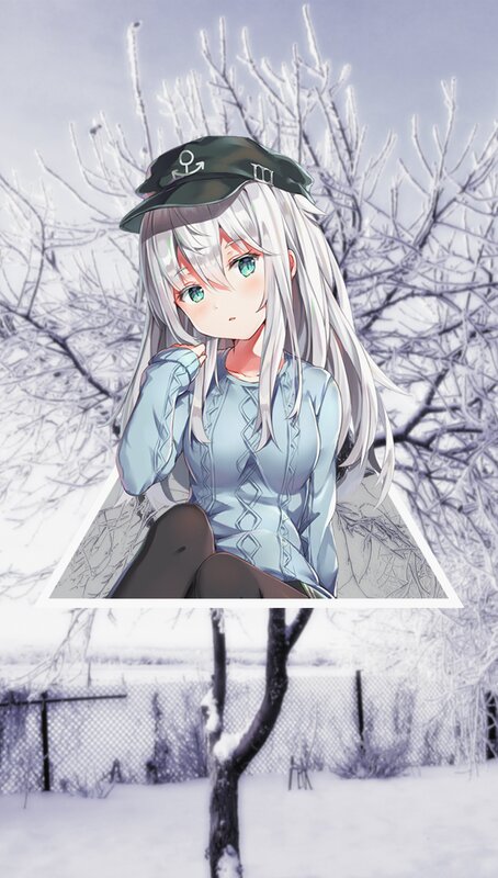 Anime Girl in Winter — White, Calm, Digital Art, Snow