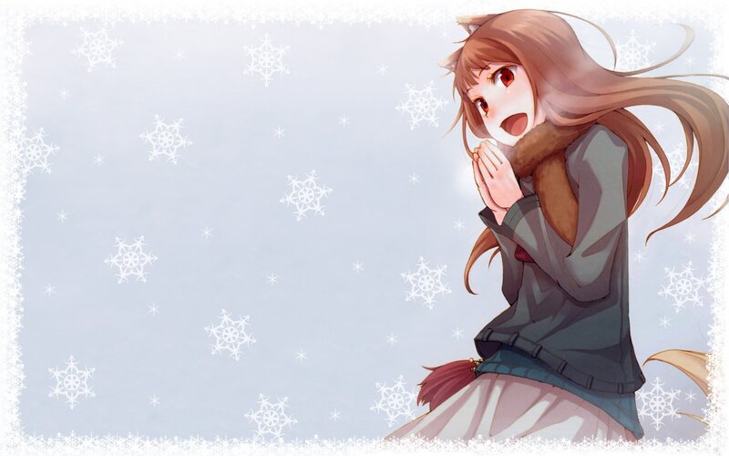 Anime Girl in Winter — White, Cold, Snowflakes