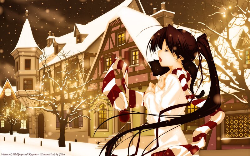 Anime Girl in Winter — White, Peaceful