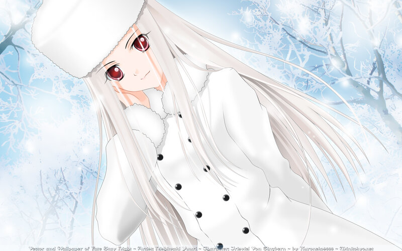 Anime Girl in Winter — White, Serene