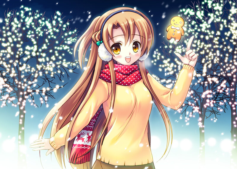 Anime Girl in Winter — Yellow
